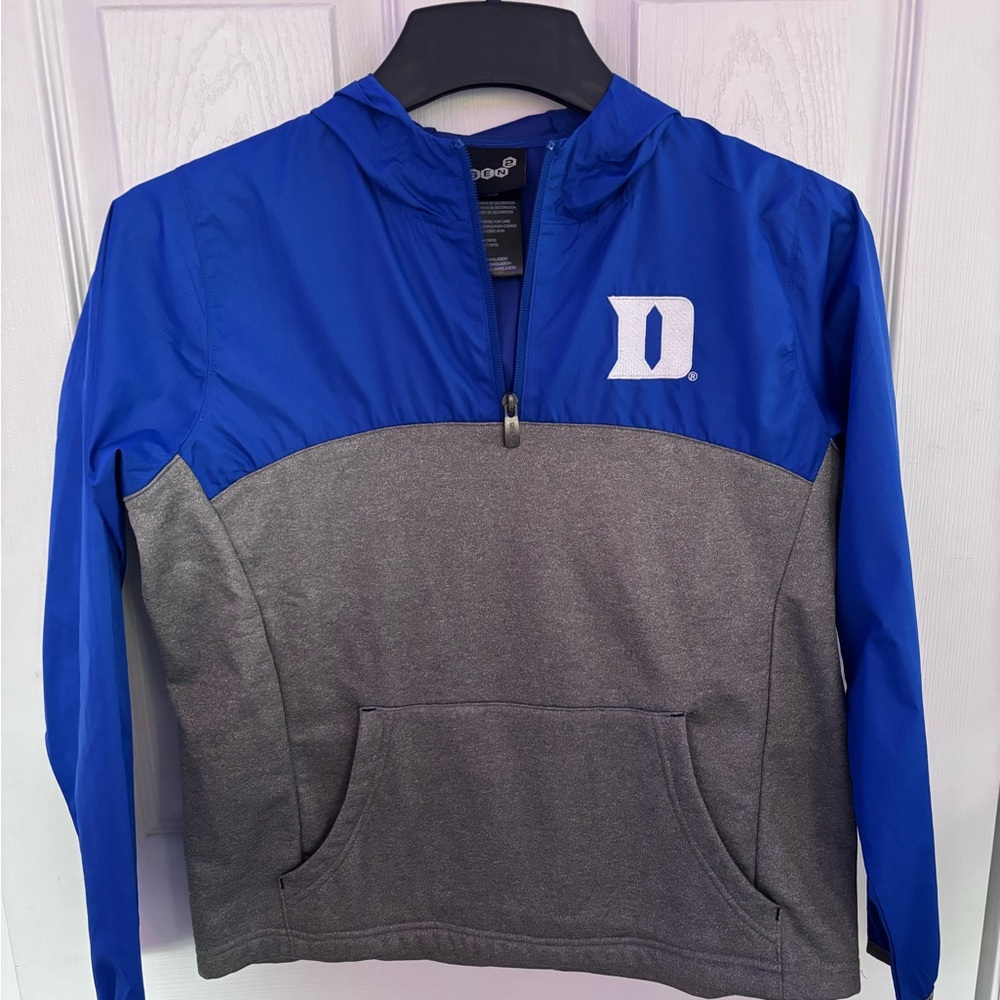 Blue and Gray Quarter-Zip Hoodie DUKE UNIVERSITY